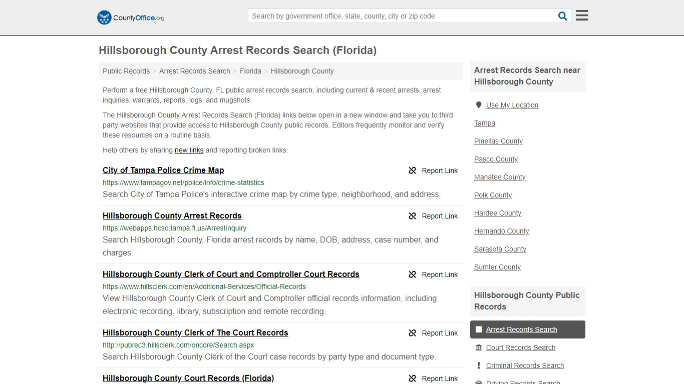 Hillsborough County Arrest Records Search (Florida) - County Office