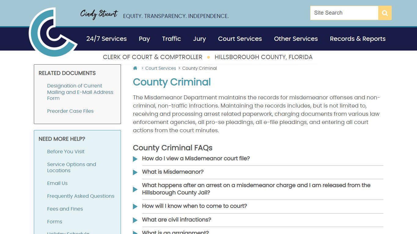 COUNTY CRIMINAL | Hillsborough County Clerk